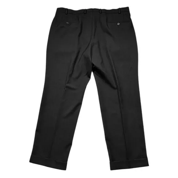 Lauren Ralph Lauren Mens 38x29 Black Pleated Cuffed Straight Dress Pants Slacks - Picture 2 of 6